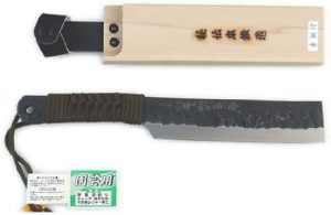 Machety ogrodnicze |   Shusen Shozosaku Yamanata Niebieska Stal, Jednostronnie Ostrzona, Drewniana Saya, 53-165Bk 6,5 cala (165 mm) Machety ogrodnicze Machety ogrodnicze